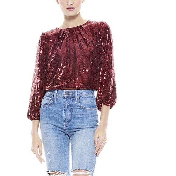 Alice + olivia Avila Sequin Top - Picture 5 of 7